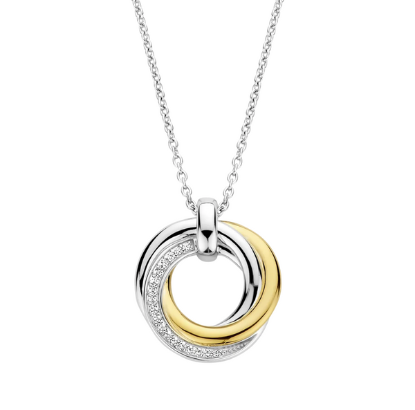 Ti Sento Mixed Metal Intertwined Circular Necklace