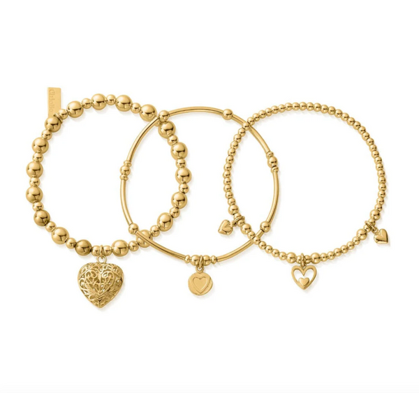 ChloBo Gold Compassion Stack of Three Bracelets