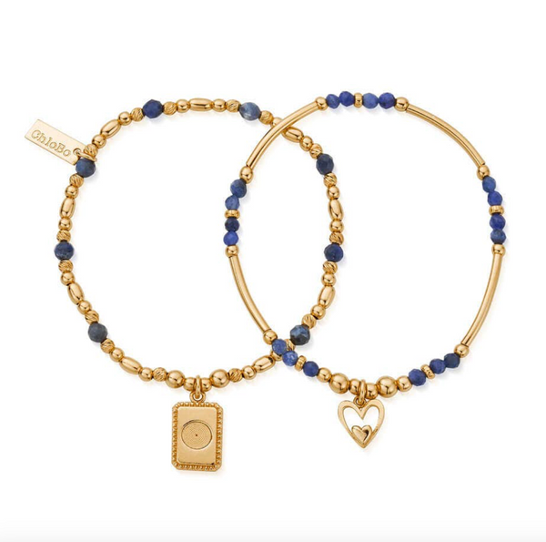 ChloBo Gold Celebrate Sodalite Set Of Two Bracelets
