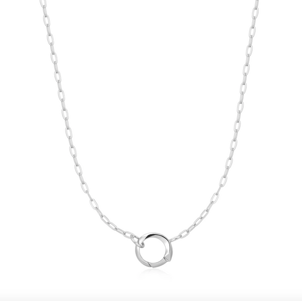 Ania Haie Silver Mini Link Charm Chain Connector Necklace
