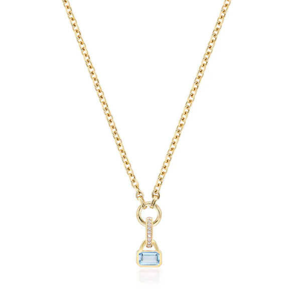 Laura Vann December - Swiss Blue Topaz Charm Chain Necklace