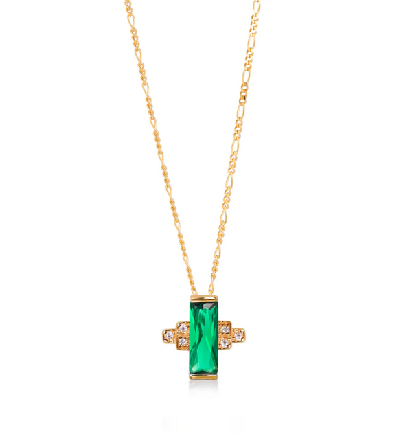 Laura Vann Audrey Necklace on Figaro Chain
