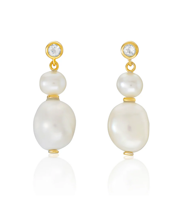 Laura Vann Eve Pearl Earrings