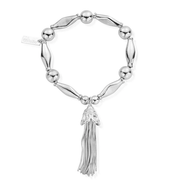 ChloBo Silver Chunky Tassel Bracelet