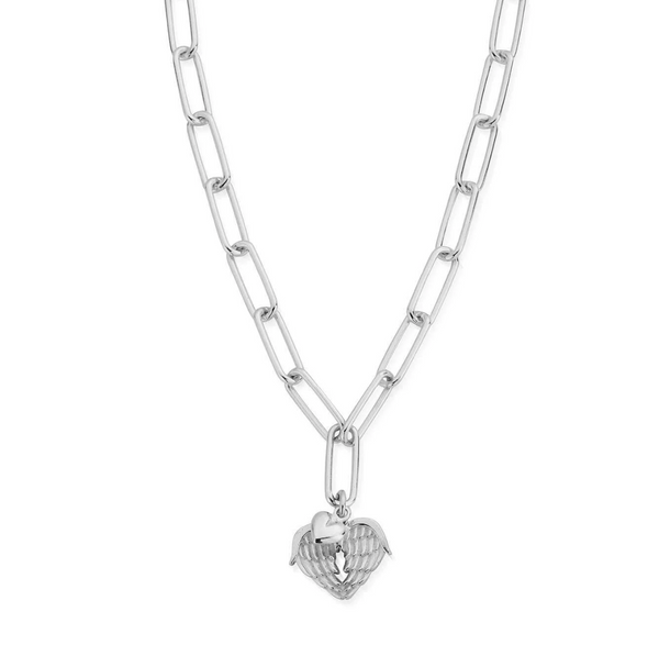 ChloBo Silver Link Chain Faith & Love Necklace
