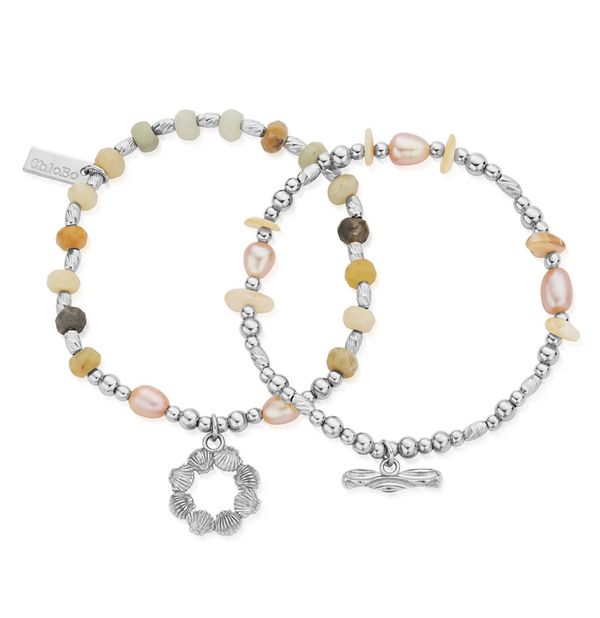 ChloBo Silver Peace & Balance Set of Two Bracelets