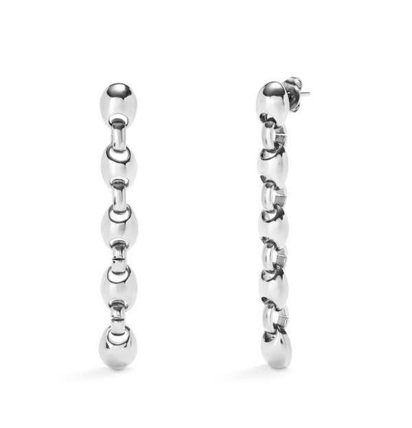 UNO de 50 Silver Ser Intrepida Link Drop Earrings