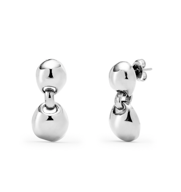 UNO de 50 Silver Ser Intrepida Small Ball Drop Earrings