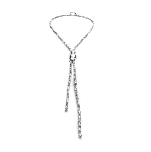 UNO de 50 Silver Triple Bead Ser Intrepida Necklace