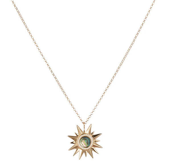 Toolally Abalone Sunburst Pendant Necklace