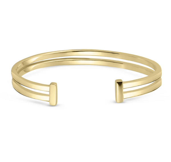 Toolally Gold Double Hoop Cuff Bracelet