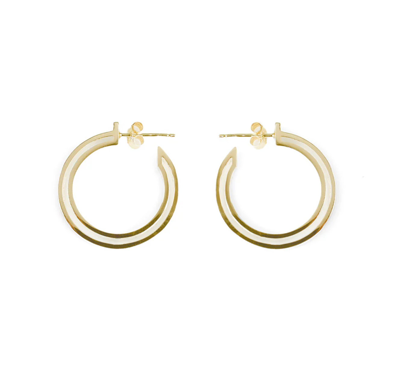 Toolally Medium Gold Double Hoop Earrings – Hill & Hill | Luxury ...