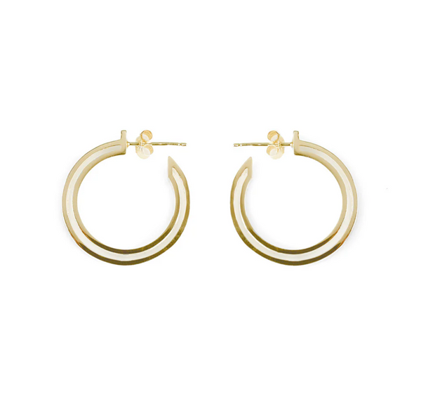 Toolally Medium Gold Double Hoop Earrings