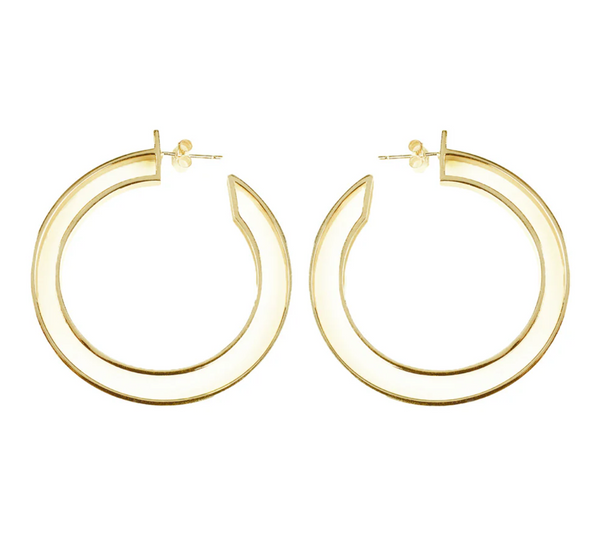 Toolally Large Gold Double Hoop Earrings
