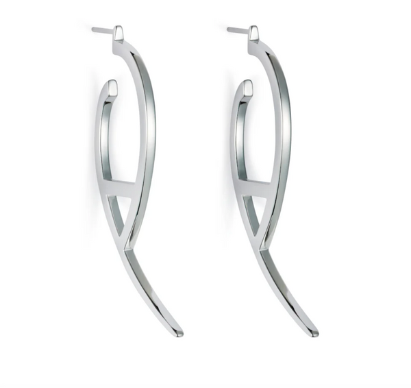 Toolally Large Silver Flick Earrings