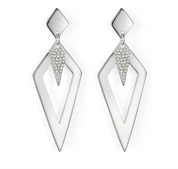 Toolally Silver Arrowhead Earrings
