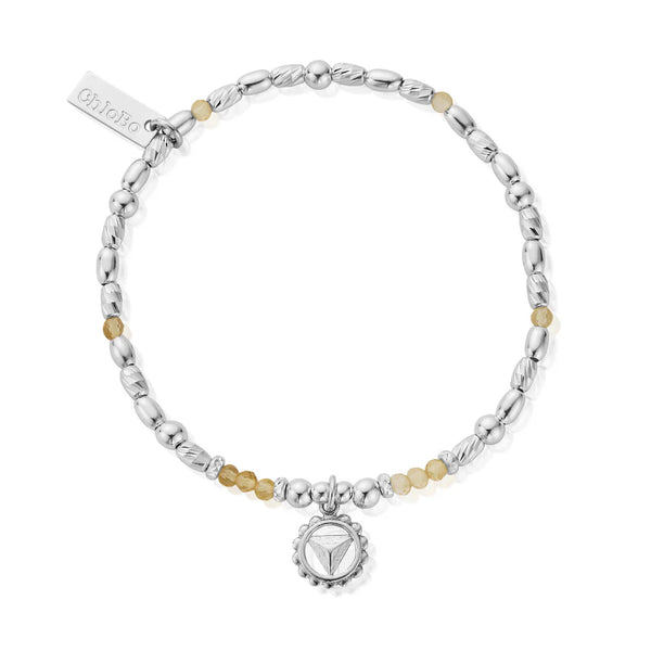 ChloBo Silver Citrine Solar Plexus Chakra Bracelet