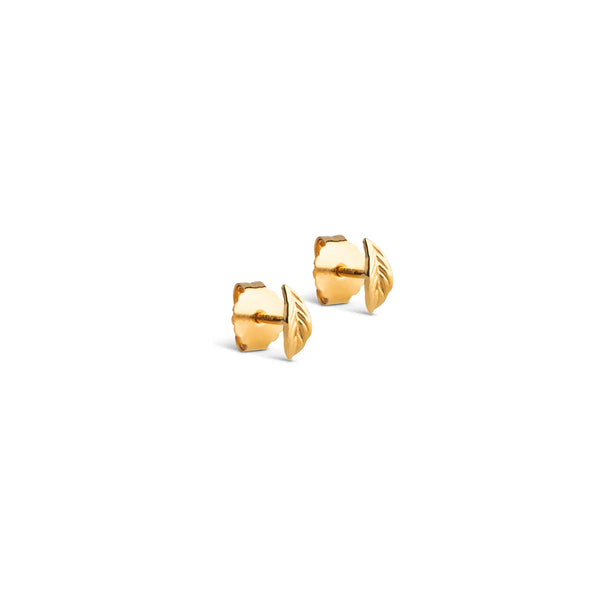ENAMEL Copenhagen Gold Organic Leaf Stud Earrings