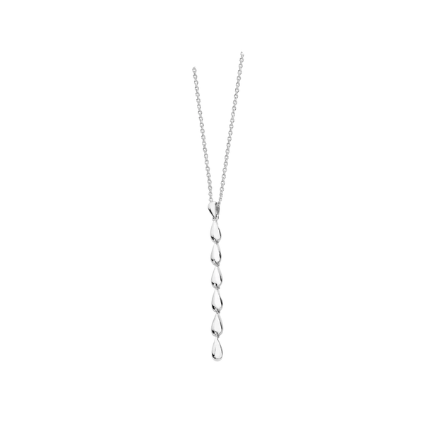 Lucy Q Silver Long Tear Drop Necklace