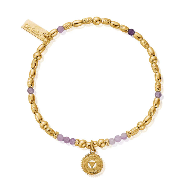 ChloBo Gold Lavender Amethyst Third Eye Chakra Bracelet