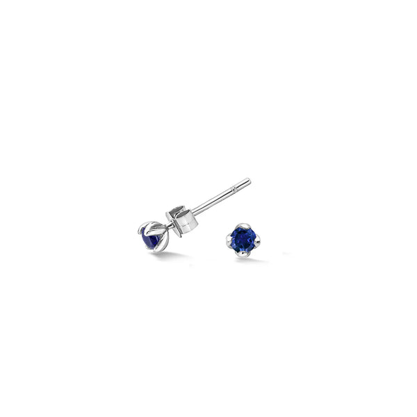 Dower & Hall Silver 3mm Blue Sapphire Orissa Stud Earrings