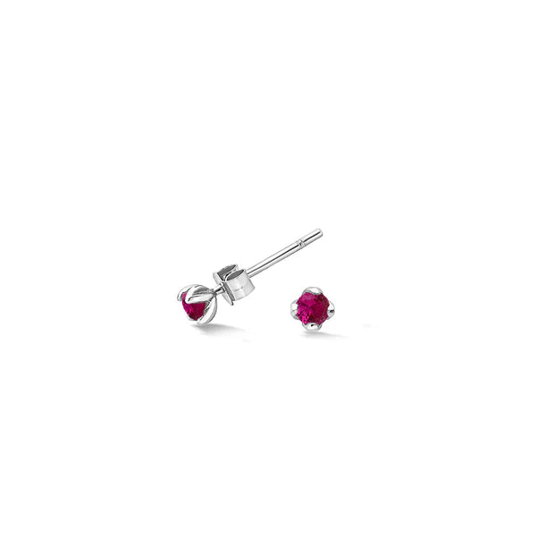 Dower & Hall Silver 3mm Ruby Orissa Stud Earrings