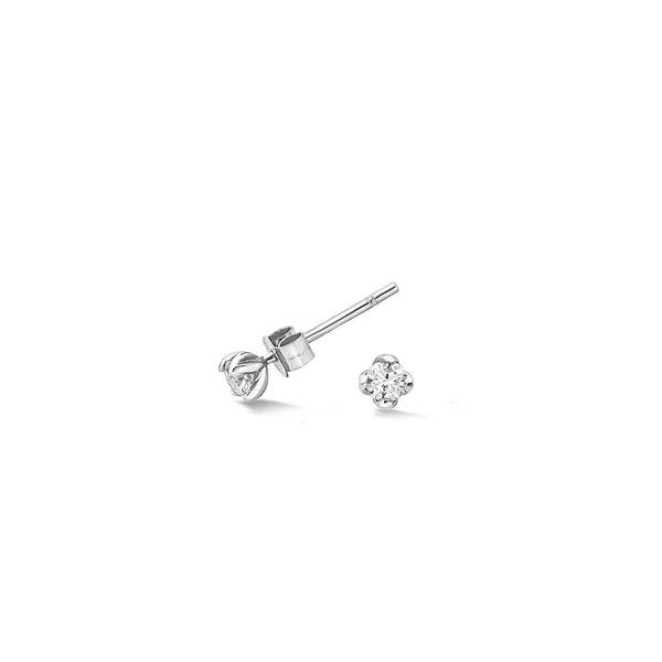 Dower & Hall Silver 3mm White Sapphire Orissa Stud Earrings