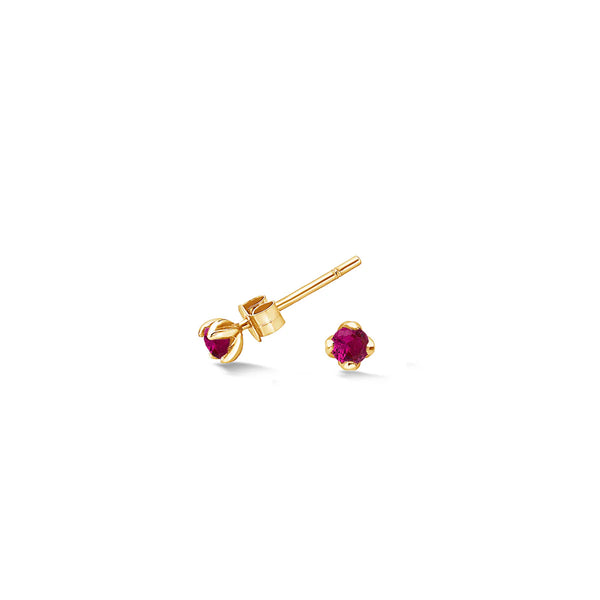 Dower & Hall Gold 3mm Ruby Orissa Stud Earrings