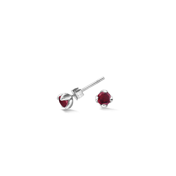 Dower & Hall Silver 4mm Garnet Orissa Stud Earrings