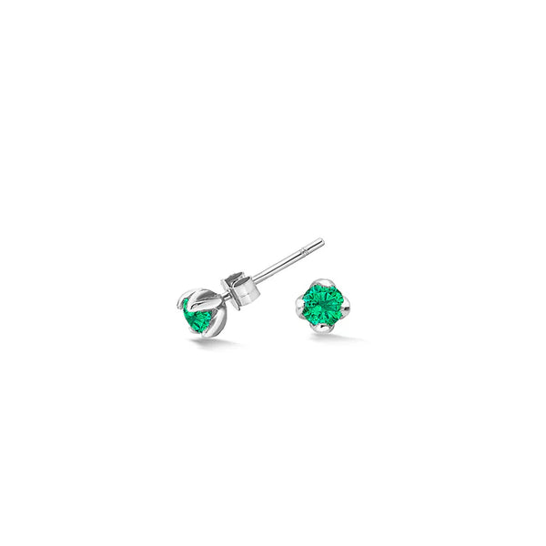 Dower & Hall Silver 4mm Green Garnet Orissa Studs