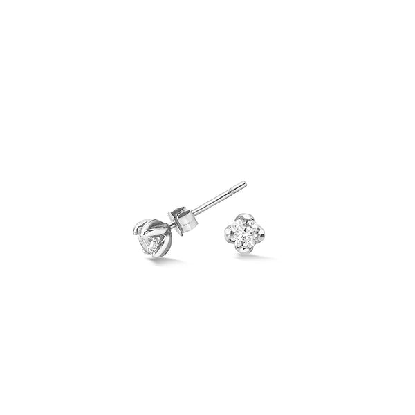 Dower & Hall Silver 4mm White Topaz Orissa Stud Earrings