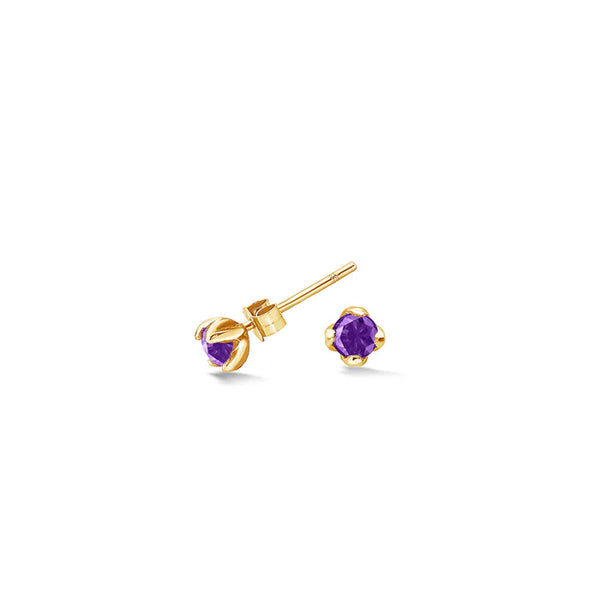 Dower & Hall Gold 4mm Pink Amethyst Orissa Studs