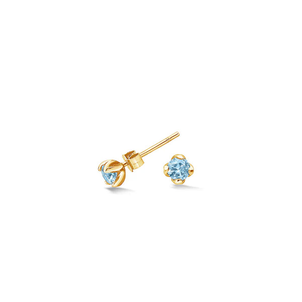 Dower & Hall Gold 4mm Blue Topaz Orissa Studs