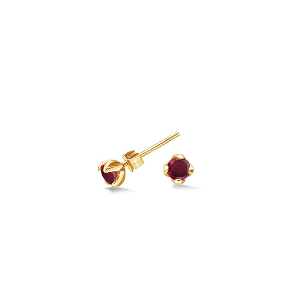 Dower & Hall Gold 4mm Garnet Orissa Studs