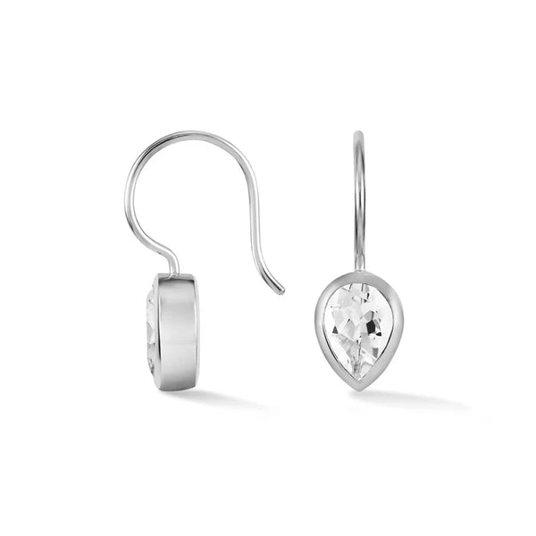 Dower & Hall Silver Pear White Topaz Earrings