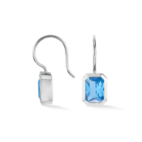 Dower & Hall Silver Octagon Blue Topaz Earrings