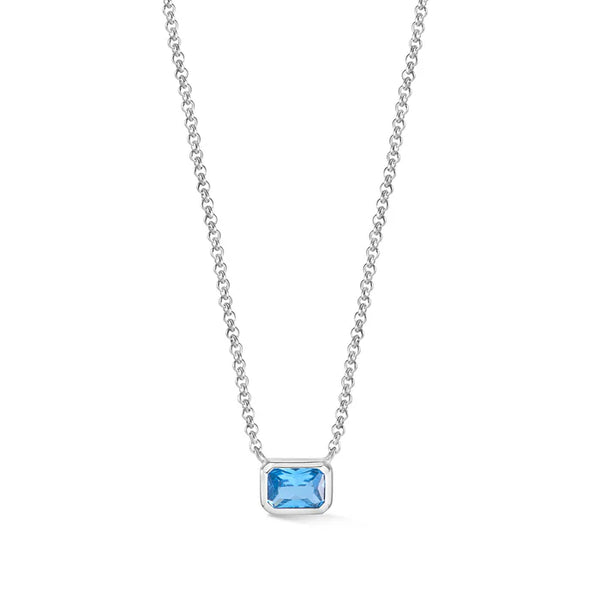Dower & Hall Silver Octagon Blue Topaz Tutti Frutti Necklace