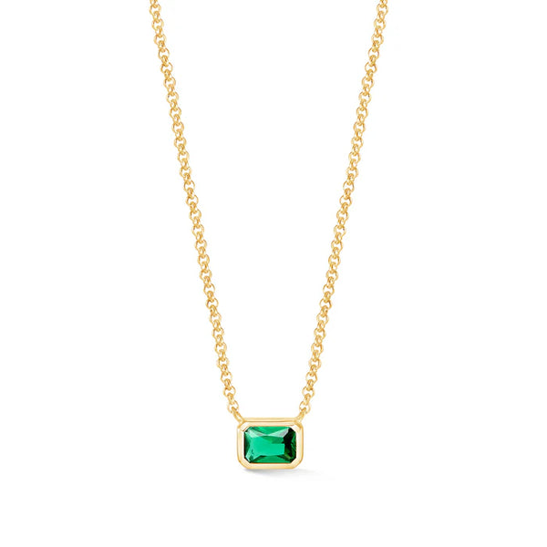 Dower & Hall Gold Octagon Green Garnet Tutti Frutti Necklace