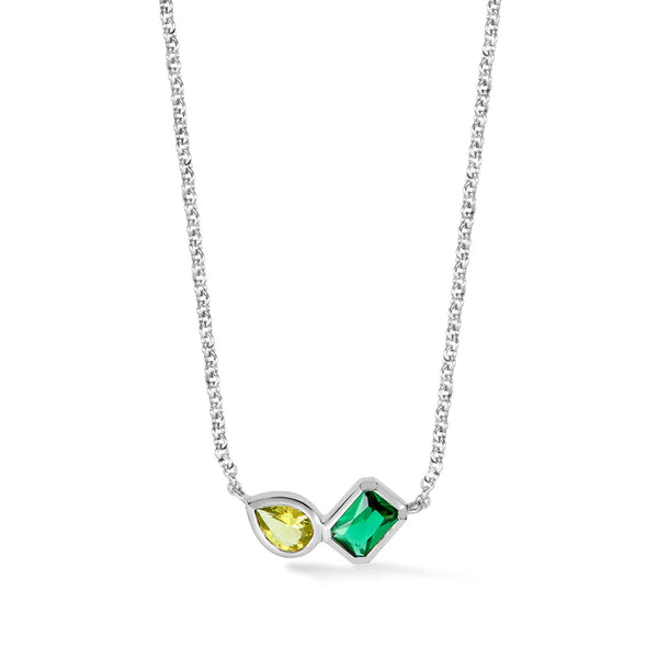 Dower & Hall Silver Green Garnet and Peridot Tutti Frutti Necklace