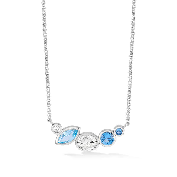 Dower & Hall Silver Serenity Tutti Frutti Bar Necklace