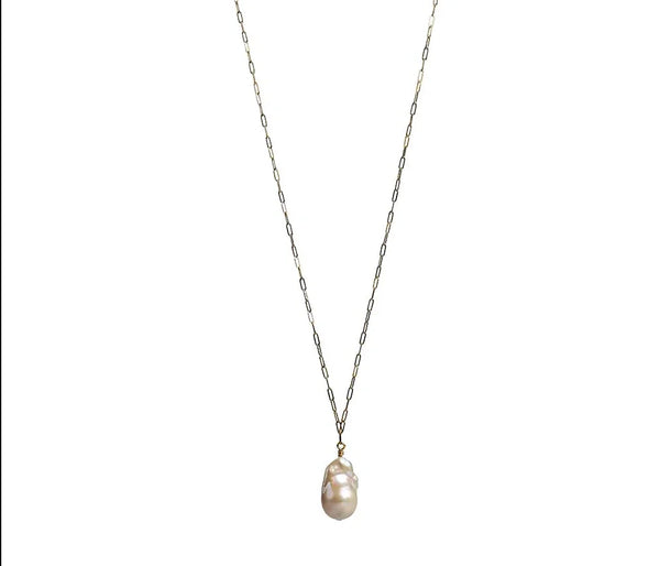 Toolally Gold Flameball Baroque Pearl Necklace