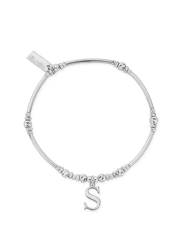 ChloBo Silver Iconic Initial 'S' Bracelet