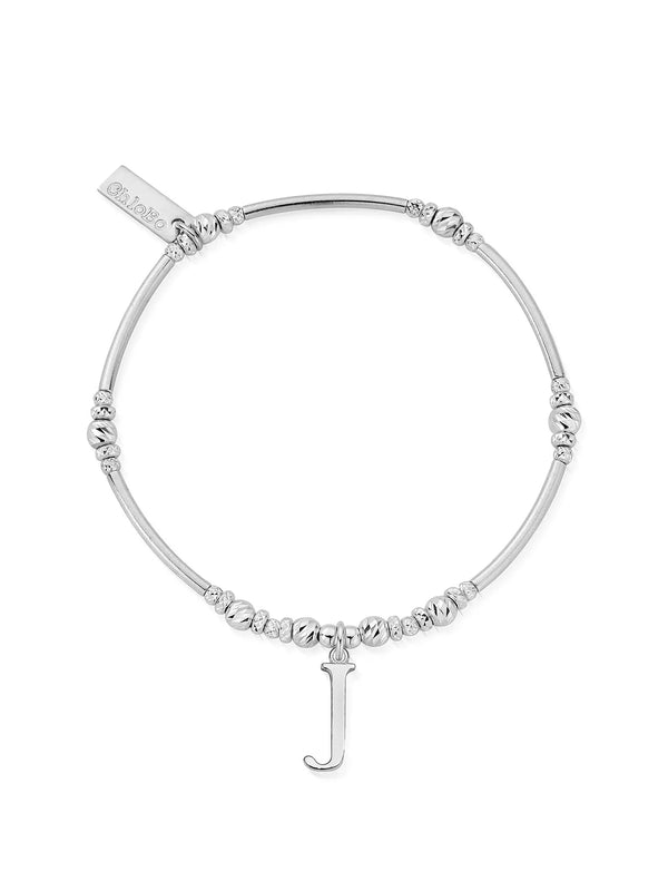 ChloBo Silver Iconic Initial 'J' Bracelet