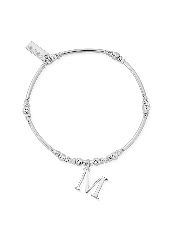 ChloBo Silver Iconic Initial 'M' Bracelet