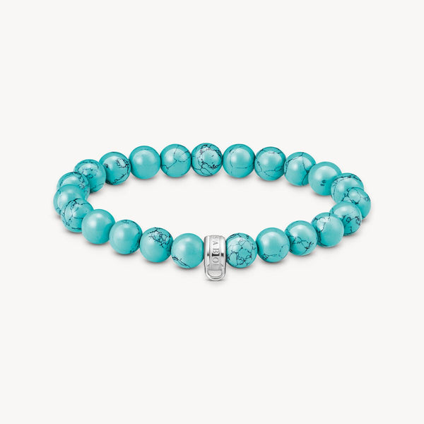 Thomas Sabo Silver Turquoise Beads Charm Bracelet