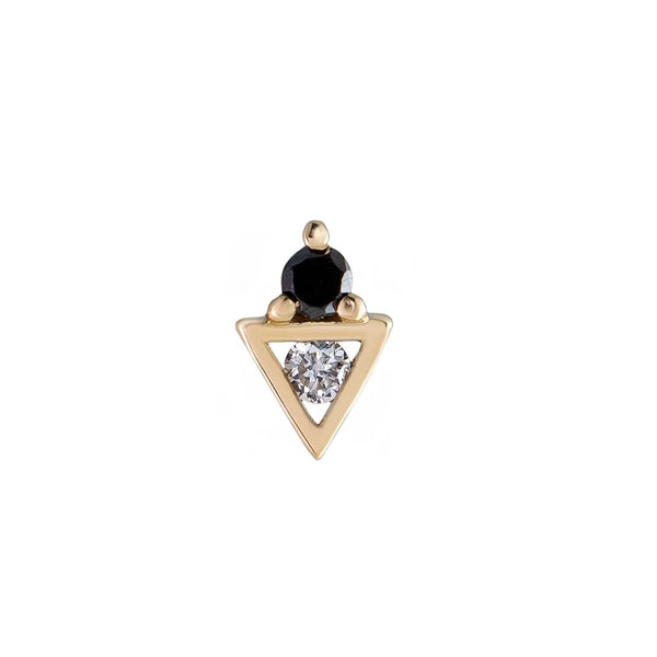 Metier 9ct Gold White And Black Diamond Stud