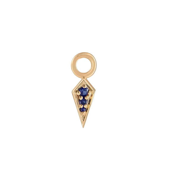 Metier 9ct Gold Mini Point Rhombus Blue Sapphire Plaque