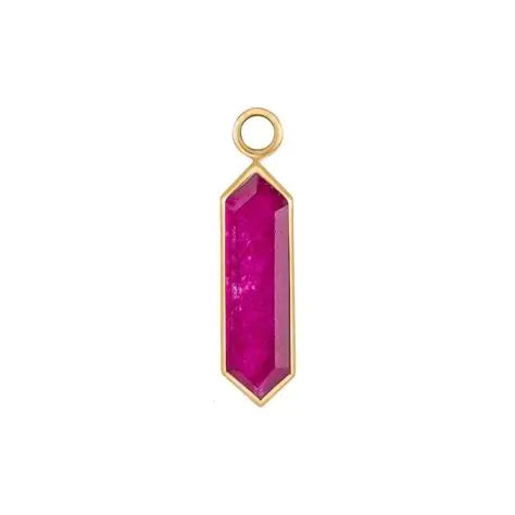Metier 9ct Gold Ruby Quartz Hexa Plaque