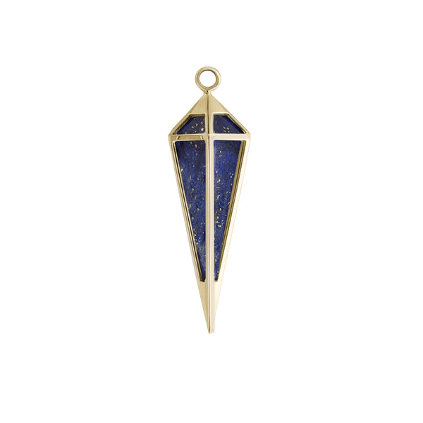 Metier 9ct Gold Lapis Lazuli Long Point Pendulum Plaque